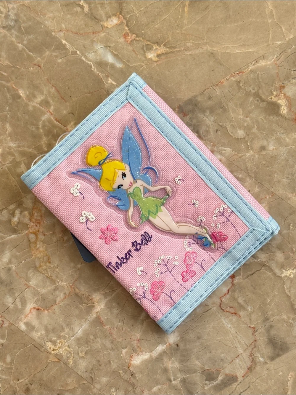 Disney Pink and Light Blue Canvas Tri-Fold Wallet
